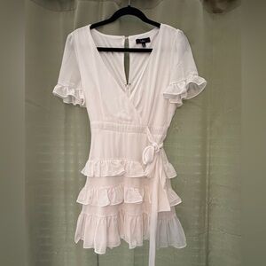 Lulu's White Ruffle Mini Dress
